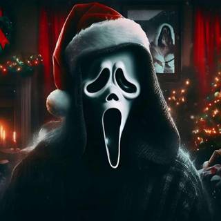 Ghost with Santa hat wallpaper