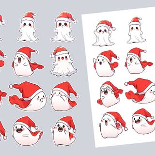 Ghost with Santa hat wallpaper