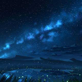 Anime landscape night wallpaper