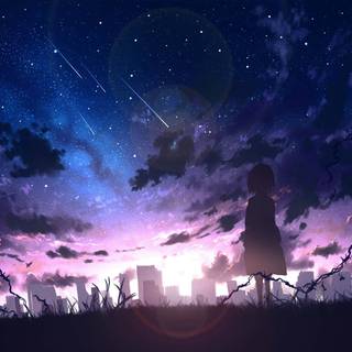 Anime landscape night wallpaper