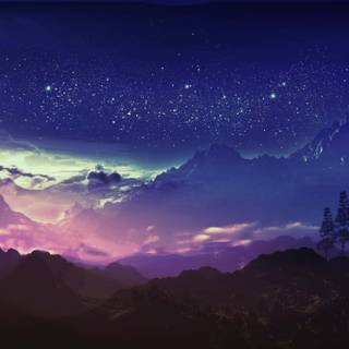 Anime landscape night wallpaper