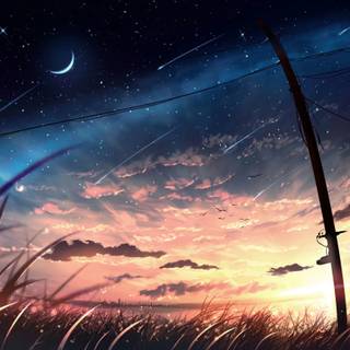 Anime landscape night wallpaper