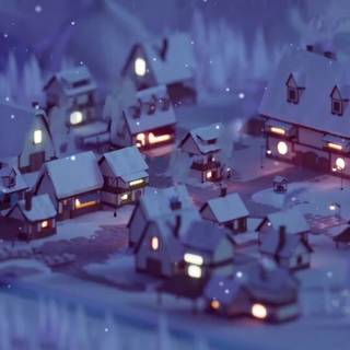 Winter village desktop wallpaper