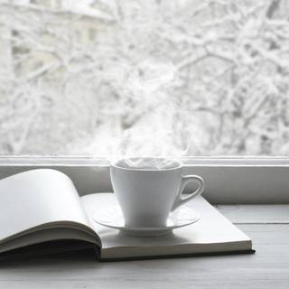 Book and winter wallpaper