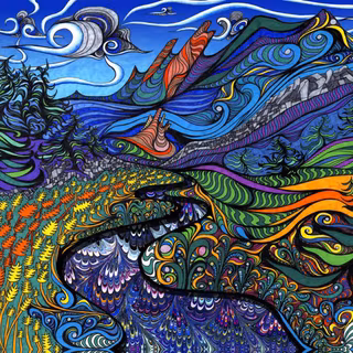 Trippy mushroom computer wallpaper