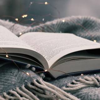 Book and winter wallpaper