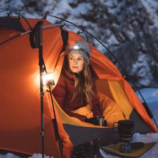 Winter hiker wallpaper