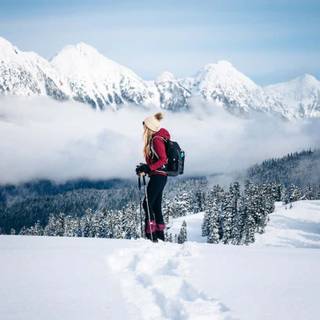 Winter hiker wallpaper