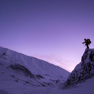 Winter hiker wallpaper