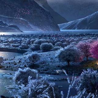 Trippy winter wallpaper