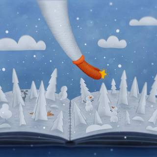 Book and winter wallpaper