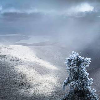 Winter hiker wallpaper