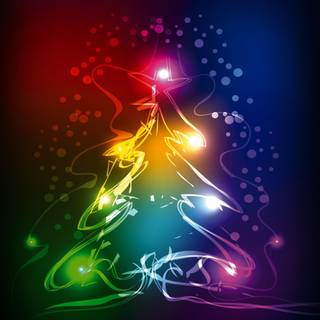 Neon Christmas tree wallpaper