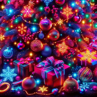 Neon Christmas tree wallpaper