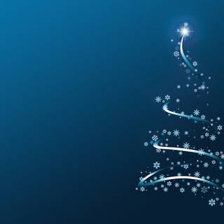 Blue Christmas trees wallpaper