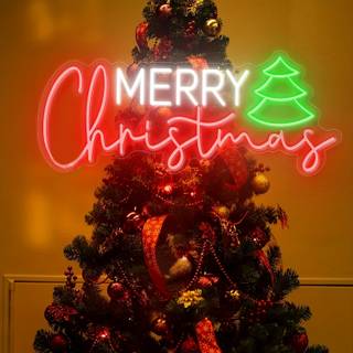Neon Christmas tree wallpaper