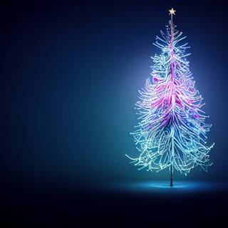 Neon Christmas tree wallpaper