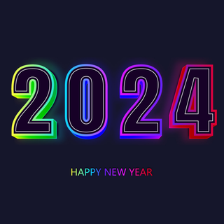 Happy New Year 2024 4k wallpaper