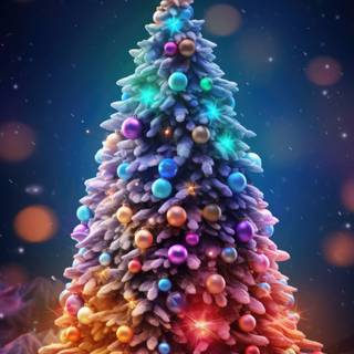 Blue Christmas trees wallpaper