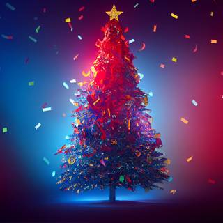 Neon Christmas tree wallpaper