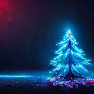 Neon Christmas tree wallpaper