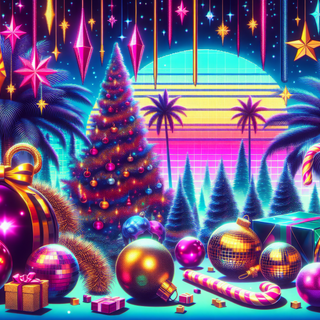 Neon Christmas tree wallpaper