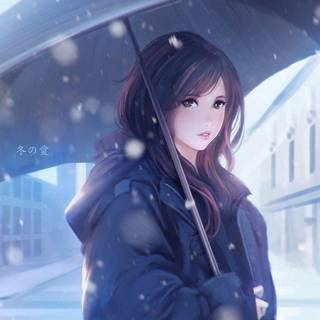 Snow anime winter wallpaper