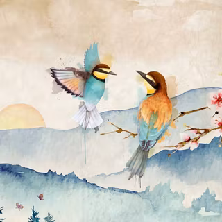 Winter landscape art wallpaper