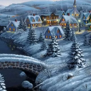 Winter landscape art wallpaper