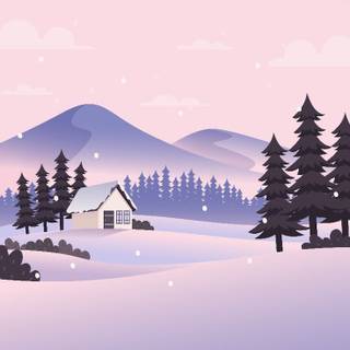 Winter landscape art wallpaper