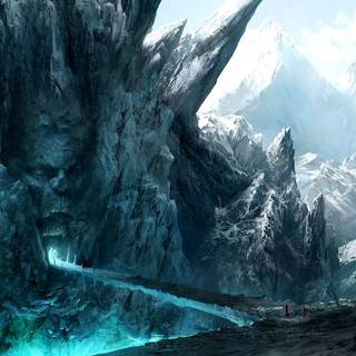 Winter landscape art wallpaper