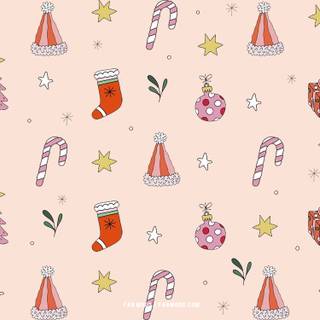 Preppy Xmas laptop wallpaper