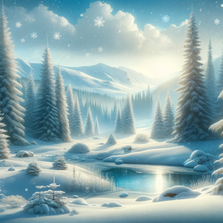 Winter landscape art wallpaper