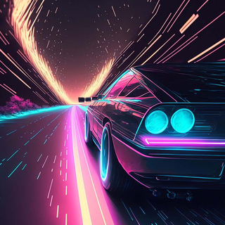 Neon car iPhone wallpaper