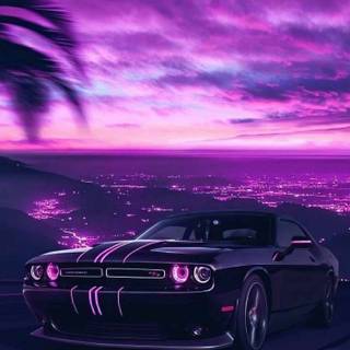 Neon car iPhone wallpaper