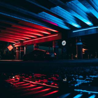 Neon car iPhone wallpaper