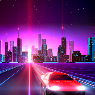 Neon car iPhone wallpaper