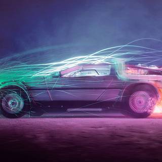 Neon car iPhone wallpaper