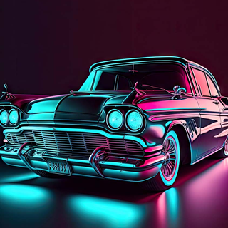 Neon car iPhone wallpaper
