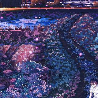 Anime sunset iPhone wallpaper