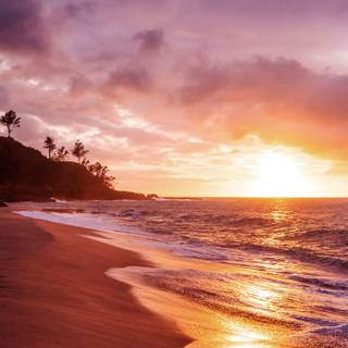 Beach sunset iPhone wallpaper