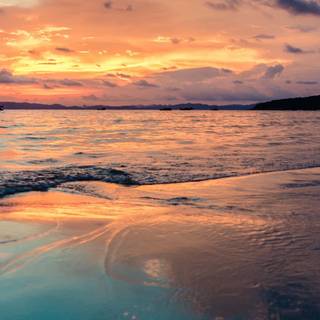 Beach sunset iPhone wallpaper