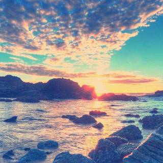 Beach sunset iPhone wallpaper