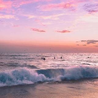 Beach sunset iPhone wallpaper