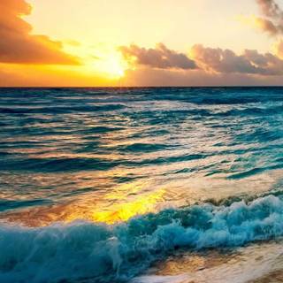 Beach sunset iPhone wallpaper