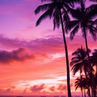 Beach sunset iPhone wallpaper