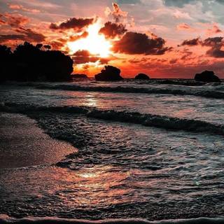 Beach sunset iPhone wallpaper