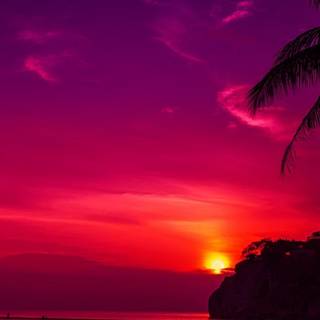 Beach sunset iPhone wallpaper