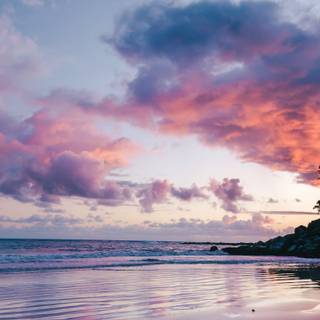 Beach sunset iPhone wallpaper