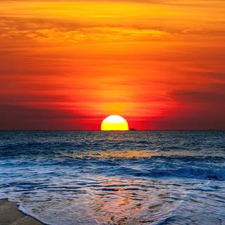 Beach sunset iPhone wallpaper